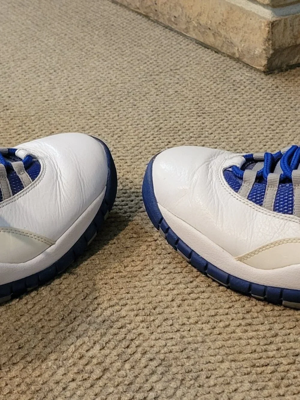 Air Jordan 10 Retro TXT Old Royal 2011 White Blue Grey 487214-107 Sz 9.5